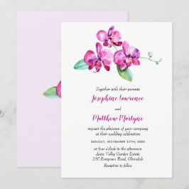 Convites Casamento Floral Elegante Da Orquídea De Água Púrp