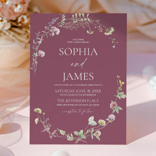Convites Casamento Floral Elegante de Flor Silvestre