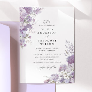 Convites Casamento Floral Elegante de Lavanda