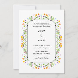 Convites Casamento Floral Elegante de Primavera