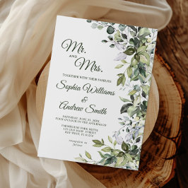 Convites Casamento Floral Elegante Greenery