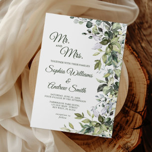 Convites Casamento Floral Elegante Greenery