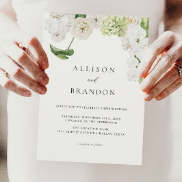 Convites Casamento Floral Elegante Greenery Watercolor