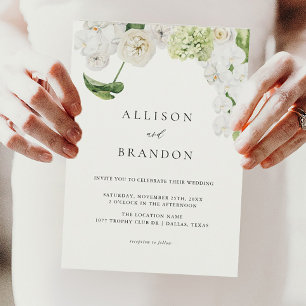 Convites Casamento Floral Elegante Greenery Watercolor