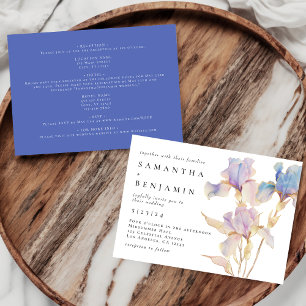 Convites Casamento Floral Elegante Iris All-In-One Watercol