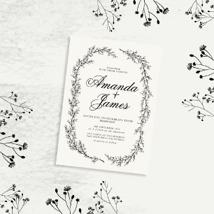 Convites Casamento Floral Elegante Minimalista