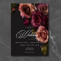 Casamento Floral Elegante Moody Rust & Burgundy