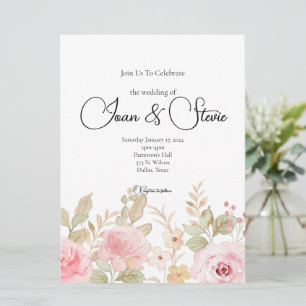 Convites Casamento Floral Elegante Personalizado