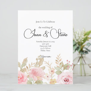 Convites Casamento Floral Elegante Personalizado
