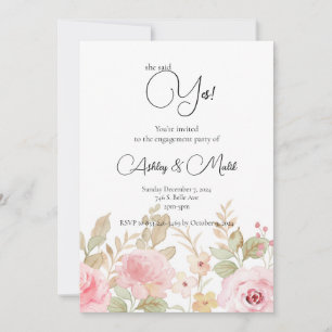 Convites Casamento Floral Elegante Personalizado Noivado