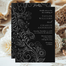 Casamento Floral Elegante Prata e Preto