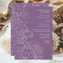 Casamento Floral Elegante Roxo Empoeirado