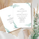 Convites Casamento Floral Elegante, Verde, Aquarela Sage<br><div class="desc">Convite de casamento elegante e único com delicadas manchas de aquarela numa mistura harmoniosa de sábio, neblina e matizes verdes, e belos detalhes florais desenhados à mão. A parte traseira da placa apresenta as mesmas manchas delicadas de aquarela da frente. Parte de nossa coleção "Silver Sage Watercolor" com produtos coordenadores...</div>