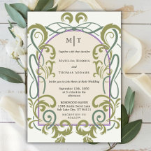 Casamento Floral Elegante Vintage Art Nouveau