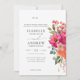 Convites Casamento Floral em Aquarela
