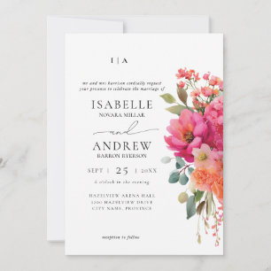 Convites Casamento Floral em Aquarela