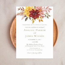 Casamento Floral em Aquarela de Outono Elegante