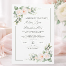 Casamento Floral em Aquarela de Tons Elegantes de 