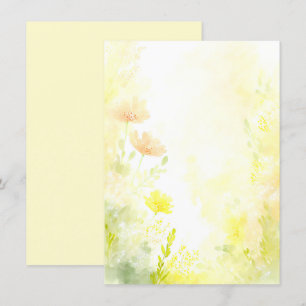 Convites Casamento floral em aquarela laranja e amarelo em
