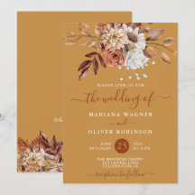 Casamento Floral em Aquarela no Tom Dourado de Out