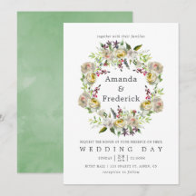 Casamento Floral em Aquarela Verde Sage e Branco