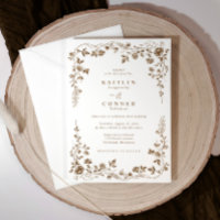 Casamento Floral em Bronze Marrom Vintage Francês