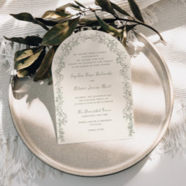 Convites Casamento Floral em Linha Artística com Arco Rústi