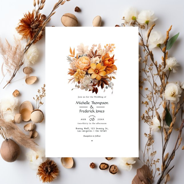 Convites Casamento Floral em Noz (Criador carregado)