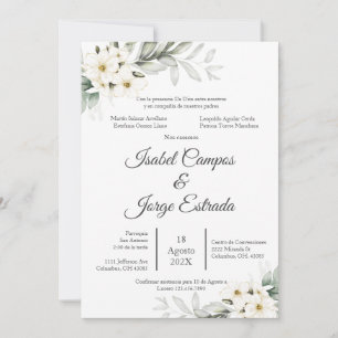 Convites Casamento Floral espanhol