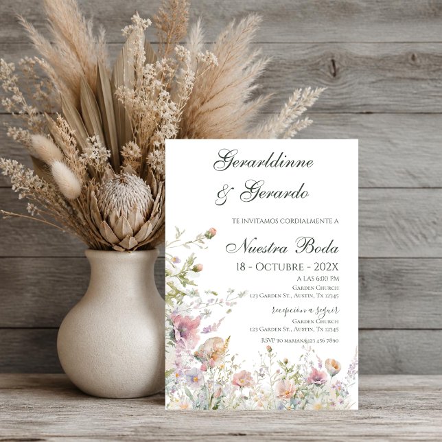 Convites Casamento Floral Espanhol (Criador carregado)