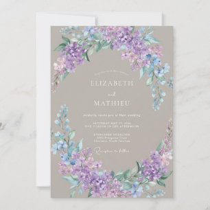 Convites Casamento Floral Etéreo de Lavanda Pálida