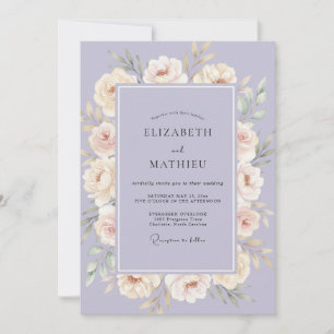 Convites Casamento Floral Etéreo Lilás