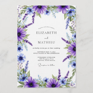 Convites Casamento Floral Etéreo Violeta