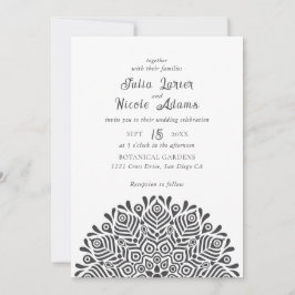 Convites Casamento Floral Étnico Boho Colorido Moderno Mand