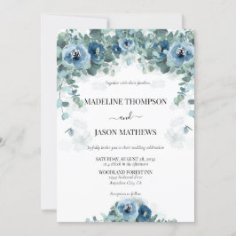 Convites Casamento Floral Eucalyptus Dusty