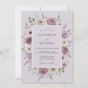 Convites Casamento Floral Exquisito Lavanda