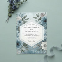 Casamento Floral Exuberante Azul Ardósia Mal-humor