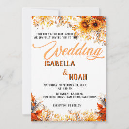 Convites Casamento Floral Fall na temporada / Flores Boho