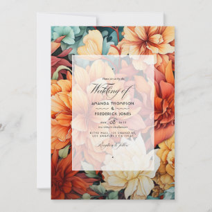 Convites Casamento Floral Ferrugem