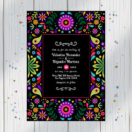 Convites Casamento Floral Fiesta Mexicano Vibrant