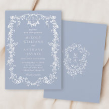 Casamento Floral Francês Dusty Blue Elegant
