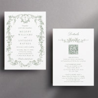 Casamento Floral Francês Verde Tudo em Um Sábio