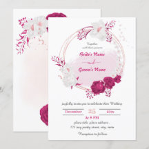 casamento floral fuchsia e branco
