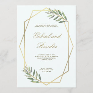 Convites Casamento Floral Geométrico Bordado a Branco e Dou