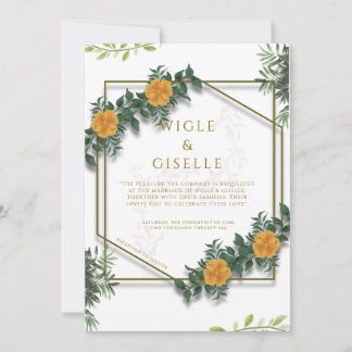 Convites Casamento Floral Geométrico Botânico Moderno