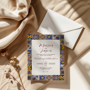 Convites Casamento Floral Geométrico Talavera Majólica Mexi