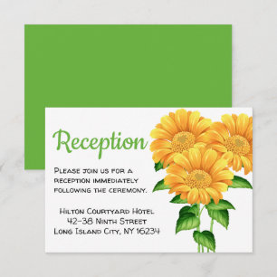 Convites Casamento Floral Girassóis Recepção Verde
