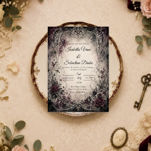 Convites Casamento Floral Gótico Etéreo