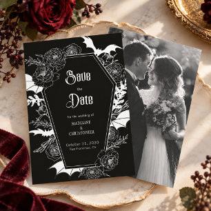 Convites Casamento Floral Gótico Foto Salve a Data