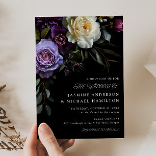 Convites Casamento Floral Gótico Mal-humorado
